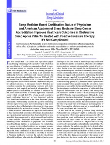 Effect of Physician Certification+Center Accreditation on Outcomes in OSA JCSM 2014