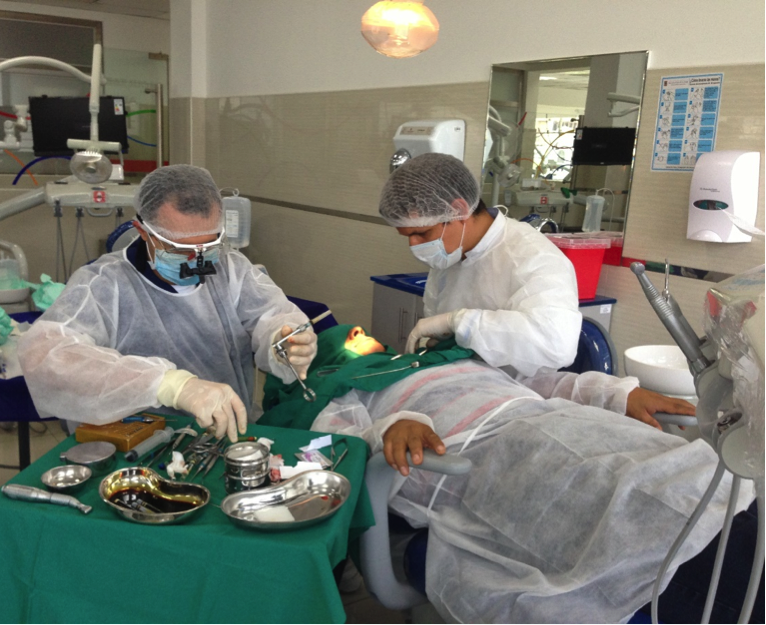 Dr. Nadeem Haidar performing a chin block graft to be used for bone augmentation for implant placement