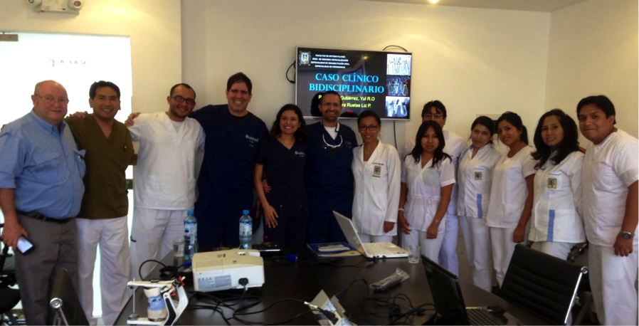 Drs. Ricardo Verne, Claudia Arias and Nadeem Haidar with PGY2 Periodontics Residents from Universidad Garcilaso de la Vega, Lima, Peru